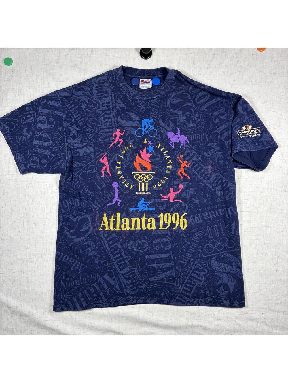 Vintage T-shirt XL Atlanta 1996 Centennial Olympic Games Blue